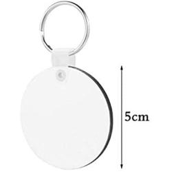 Fbaby 10pcs DIY Sublimation Double-Sided Heat Transfer Keychain Blanks Wooden Hard Board Key Rings White Blank MDF Key Chain for Heat Press (Round)