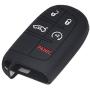 LemSa 2pcs Silicone 5 Button Smart Key Fob Cover Remote Keyless Entry Bag Compatible with Jeep Grand Cherokee Dodge Challenger Charger Dart Durango Journey Chrysler 300, Black Blue