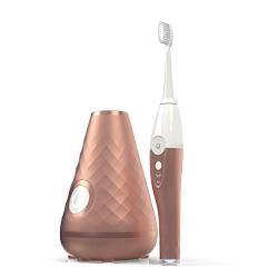 TAO Clean Sonic Toothbrush and Cleaning Station Electric Toothbrush with Patented Docking Technology, Ergonomic Handle, Dual Speed Settings, Rose Gold