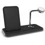 ZENS Wireless Aluminium Docking Station, 10-Watt Stand, Lightning Dock, and Watch Charger, Qi and MFI Certified, Supports Apple Fast Charger, Power Adaptor Included, Black