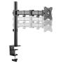 Rocelco Premium Desk Computer Monitor Mount - VESA Pattern Fits 13'' - 32'' LED LCD Single Flat Screen - Double Articulated Full Motion Adjustable Arm - Grommet and C Clamp - Black (R DM1)
