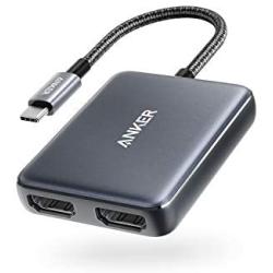 Anker USB C to Dual HDMI Adapter, Compact and Portable USB C Adapter, Supports 4K@60Hz and Dual 4K@30Hz, for MacBook Pro, MacBook Air, iPad Pro, XPS, and More [Compatible with Thunderbolt 3 Ports]