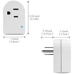 Single Surge Protector Plug, Grounded Outlet Wall Tap Adapter with Indicator Light, 1 Outlet,245J/125V, UL, White, 2Pack
