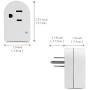 Single Surge Protector Plug, Grounded Outlet Wall Tap Adapter with Indicator Light, 1 Outlet,245J/125V, UL, White, 2Pack