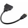 ZY HDMI Male to Dual HDMI Female 1 to 2 Way HDMI Splitter Adapter Cable for HDTV,Support Two TVs at The Same Time, Signal One in, Two Out(Black)
