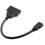 ZY HDMI Male to Dual HDMI Female 1 to 2 Way HDMI Splitter Adapter Cable for HDTV,Support Two TVs at The Same Time, Signal One in, Two Out(Black)