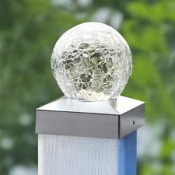 4x4 Solar Post Cap Lights - SunnyPark Deck Fence Outdoor Railing Lights Decorative Solar Powered Gazing Ball Caps LED Lamp for Garden, Patio, Pathway