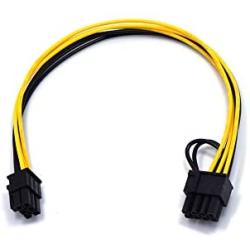 Endlesss 6 Pin Male to 8 Pin (6+2) Male PCIe Adapter Power Cable PCI Express Extension Cable 12.5 Inches (6 Pack)