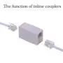 RJ11 6P4C Phone Line Coupler,Inline Couplers,Modular Female to Female Straight Telephone Extension Cord Coupler Adapter Jack,White