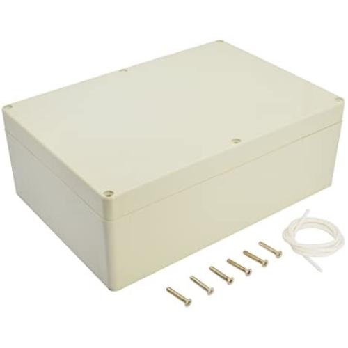 LeMotech Waterproof Dustproof IP65 ABS Plastic Junction Box Universal Electric Project Enclosure Pale Gray 10.4 x 7.2 x 3.7 inch (263 x 182 x 95 mm)