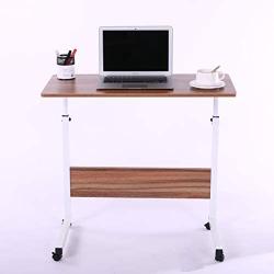 Laptop Cart 31.5'' Mobile Table Fancasa Movable Portable Adjustable Notebook Computer Stand with Wheels (Teak)