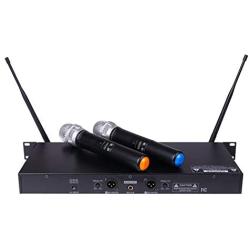 GTD Audio 2x100 Adjustable Channels UHF Wireless Cordless Handheld Microphone Mic System Ideal for Church, Karaoke, Dj Party, Range 400 ft,
