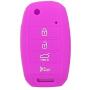SEGADEN Silicone Cover Protector Case Holder Skin Jacket Compatible with KIA 4 Button Flip Remote Key Fob CV2154 Purple