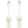 Telephone Cord Detangler, Traodin Male to Female 2 Pcs 360 Degree Rotating Landline Cable, Anti-Tangle Phone Cable Used Home or Office(360°RJ9 4P4C White Long)