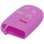 LemSa 2Pcs Silicone Keyless Entry Remote Car Smart Key Fob for Jeep Grand Cherokee Dodge Challenger Charger Dart Durango Journey Chrysler 300, 5 Buttons Black Purple