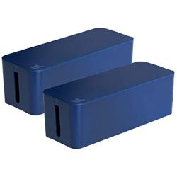 Bluelounge CableBox Cable and Cord Management System - (Moonlight Blue) - Pack of 2