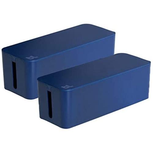 Bluelounge CableBox Cable and Cord Management System - (Moonlight Blue) - Pack of 2