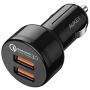 Fast Car Charger, AUKEY 36W Dual Port Quick Charge 3.0 USB Cell Phone Car Adapter for iPhone 12 Pro Max/11 Pro Max/XS/XR, Samsung Note10+ / S10, Google Pixel 4 XL, iPad, AirPods Pro, and More