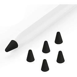 ZALU Silicone Nibs Cover Writing Protection for iPad Pencil Compatible with Apple Pencil Tips (2nd Gen) (Black-5 pcs)