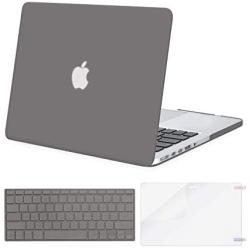 MOSISO Case Only Compatible with MacBook Pro Retina 13 inch (Models: A1502 & A1425) (Older Version Release 2015 - end 2012), Plastic Hard Shell Case & Keyboard Cover & Screen Protector, Gray
