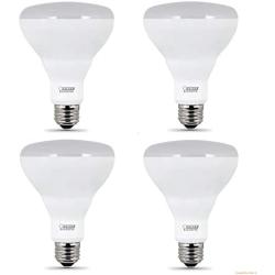 Feit LED Dimmable BR30 Flood Soft White Bulbs 65 Watts, Uses 11.5 Watts, 4 Pack