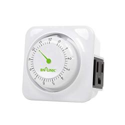 BN-LINK 12 Hour Mechanical Accurate Countdown Timer with Grounded Pin - Energy Saving for Kitchen, Phone Charger, Lamps, Security 1875W, 1/2 HP, ETL Listed