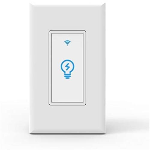 Joso Smart Light Switch, Wi-Fi Remote Timing Control with Smartphone In-Wall Light Switch compatible with Amazon Alexa and Google Assistant,No Hub Required