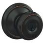 Schlage F51 GEO 716 Georgian Knob Keyed Entry Lock, Aged Bronze