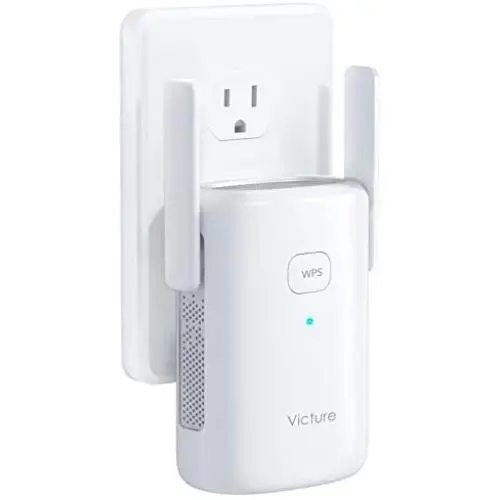 Victure 1200mbps WiFi Range Extender, 2.4G&5G Dual Band WiFi Repeater, WiFi Booster with Ethernet Port, WPS, Simple Setup, Provide a Stable Network for Online Working