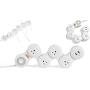 Flexible Power Strip Surge Protector 6Ft 4 Outlet 2USB Suitable for Home and Office. (White)