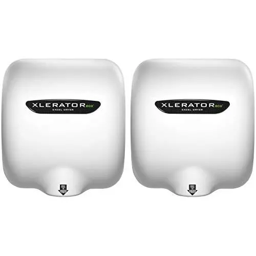 Excel Dryer XLERATOReco XL-BW-ECO 1.1N High Speed Automatic Commercial Hand Dryer, White Thermoset Cover, Automatic Surface Mount, GreenSpec Listed, LEED Credits, No Heat 4.5 Amps 110/120V (2 Pack)