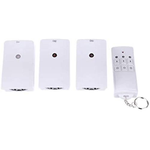 Woods 13569 13569WD Indoor Wireless Remote Kit up to 66 ft. Range, Ideal for Holiday Decorations, Works Through Walls Windows and Doors, Controls up to 3 Devices, 3-Outlet Pack, White/Orange