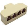 ZRM&E Telephone Junction Box 6P4C Telephone Distributor 4 Way Telephone Splitter 1 Female to 3 Female