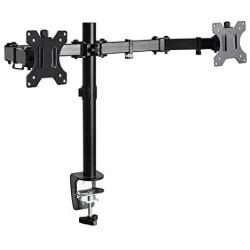 Dual LCD Monitor Aludest Fully Adjustable Desk Mount Stand Fits 2 Screens up to 27 inch, 17 lbs. Weight Capacity per Arm