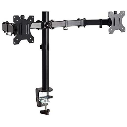 Dual LCD Monitor Aludest Fully Adjustable Desk Mount Stand Fits 2 Screens up to 27 inch, 17 lbs. Weight Capacity per Arm