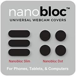 Eyebloc Nanobloc Universal Webcam Covers - Privacy Protection Accessory, No Residue Application, Safe Screen Closure - Dots and Bars, 7 Pieces