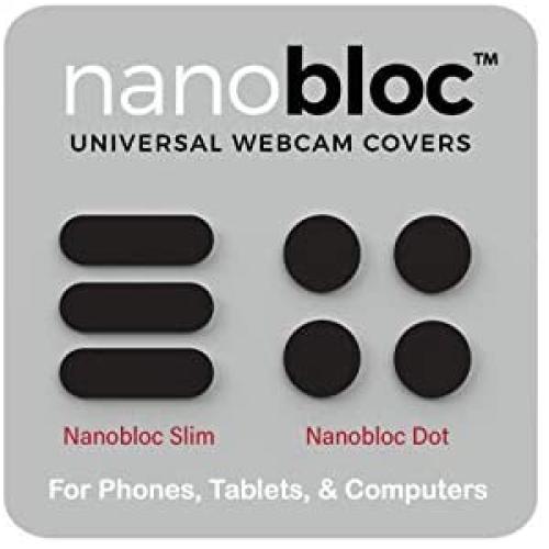 Eyebloc Nanobloc Universal Webcam Covers - Privacy Protection Accessory, No Residue Application, Safe Screen Closure - Dots and Bars, 7 Pieces