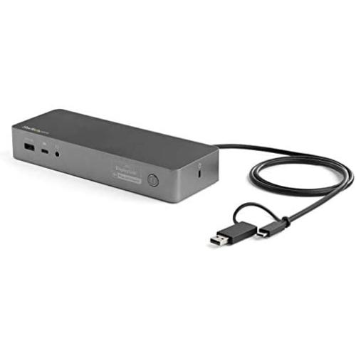 StarTech.com USB-C & USB-A Dock - Hybrid Universal Laptop Docking Station with 100W Power Delivery - Dual Monitor 4K 60Hz HDMI & DisplayPort - 4X USB 3.1 Gen 1 Hub, GbE - Windows & Mac (DK30C2DPEP)