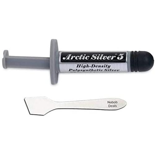 Nabob Deals Arctic Silver 5 Thermal Cooling Compound Paste 3.5g Heatsink Paste High-Density Polysynthetic Silver with Bonus Tool (Arctic Silver with Bonus Tool)