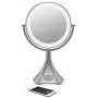 iHome All-in-One, 7X Magnify, 9'' 2-Sided LED Bluetooth Audio, Phone Charging Makeup Mirror, Bright LED Light Up Mirror, Natural Light, Double-Sided Vanity Mirror, Hands-Free Speakerphone