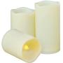 Weatherproof Flameless Candles with 6 H Timer-1000 Hours Long Battery Life, Waterproof Battery Operated Flickering LED Pillar Candles for Outdoor Party Decor and Gifts.（ 4'' 5'' 6'' Ivory)