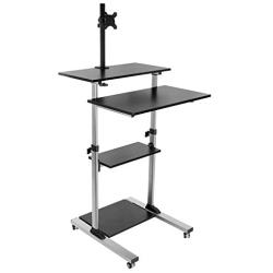Mount-It Mobile Stand Up Desk/Height Adjustable Computer Work Station Rolling Presentation Cart with Monitor Arm (MI-7942)