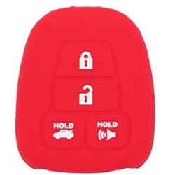 SEGADEN Silicone Cover Protector Case Holder Skin Jacket Compatible with TOYOTA 4 Button Remote Key Fob CV2407 Red