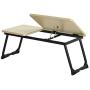 HouseInBox Wooden Laptop Desk, Separated Bed Tray Lap Desk Table, Adjustable Angle Desktop with Foldable Metal Legs, 25.5 x 11.8 Inch (Black)