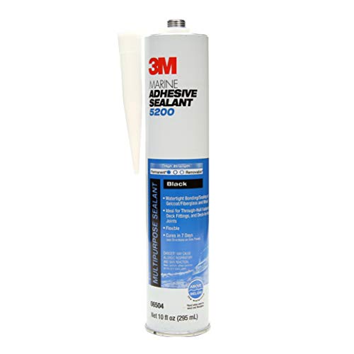 3M Marine Adhesive Sealant 5200 (06504) – Permanent Bonding and Sealing for Boats and RVs – Black – 1/10 Gallon Cartridge
