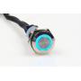 KNACRO 16mm Chassis Switch Metal Button Switch with 100CM 3.3FT Extension Cable Blue Ring LED Suitable for DIY Computer Switch and Restart Button(Ring, Blue)
