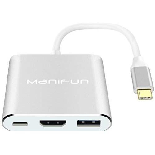 USB C to HDMI Adapter, Manifun Type C USB 3.1 to HDMI 4K/USB 3.0/USB C Converter Cable Charging Port Adapter Cable Compatible MacBook, Chromebook Pixel, Samsung Galaxy S8/S9/Note 8/Note 9