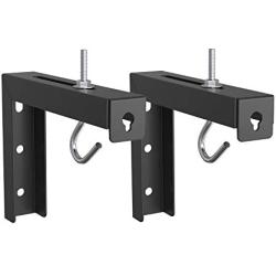 Universal Projector Screen L-Bracket Wall Hanging Mount 6 inch Adjustable Extension with Hook Manual, Spectrum and Perfect Screen Placement up to 66 lbs, 30kg (PSM001-B), Black