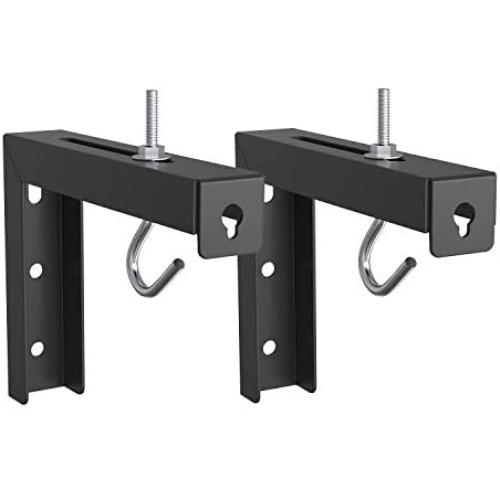 Universal Projector Screen L-Bracket Wall Hanging Mount 6 inch Adjustable Extension with Hook Manual, Spectrum and Perfect Screen Placement up to 66 lbs, 30kg (PSM001-B), Black