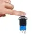 mxuteuk 16mm High Round Cap Latching Push Button Switch 1 NO 1 NC SPDT ON/Off Black Metal Shell with 12v Red LED Ring with Wire Socket Plug Suitable for 5/8'' Mounting Hole GL-16-O-B-R